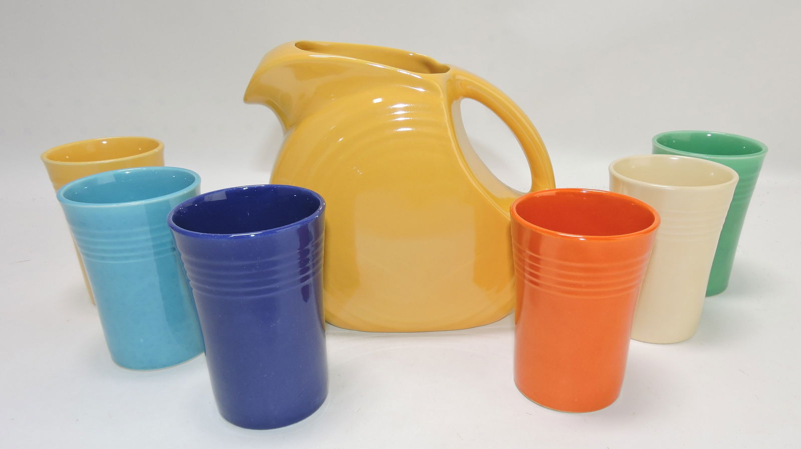Fiesta 7 pc juice set, nick to yellow tumbler (1 of 1)