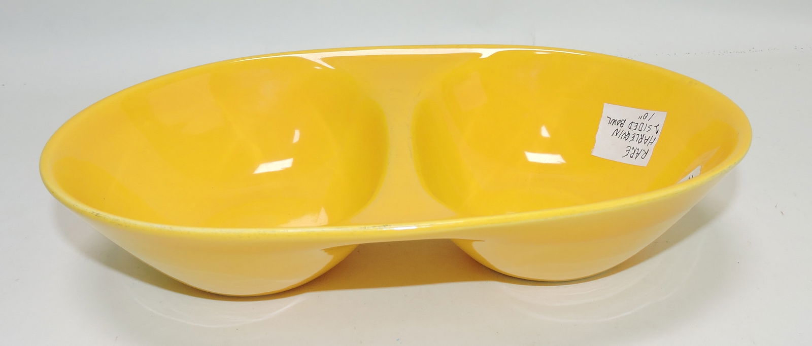 Rare Harlequin divided bowl, yellow (1 of 1)
