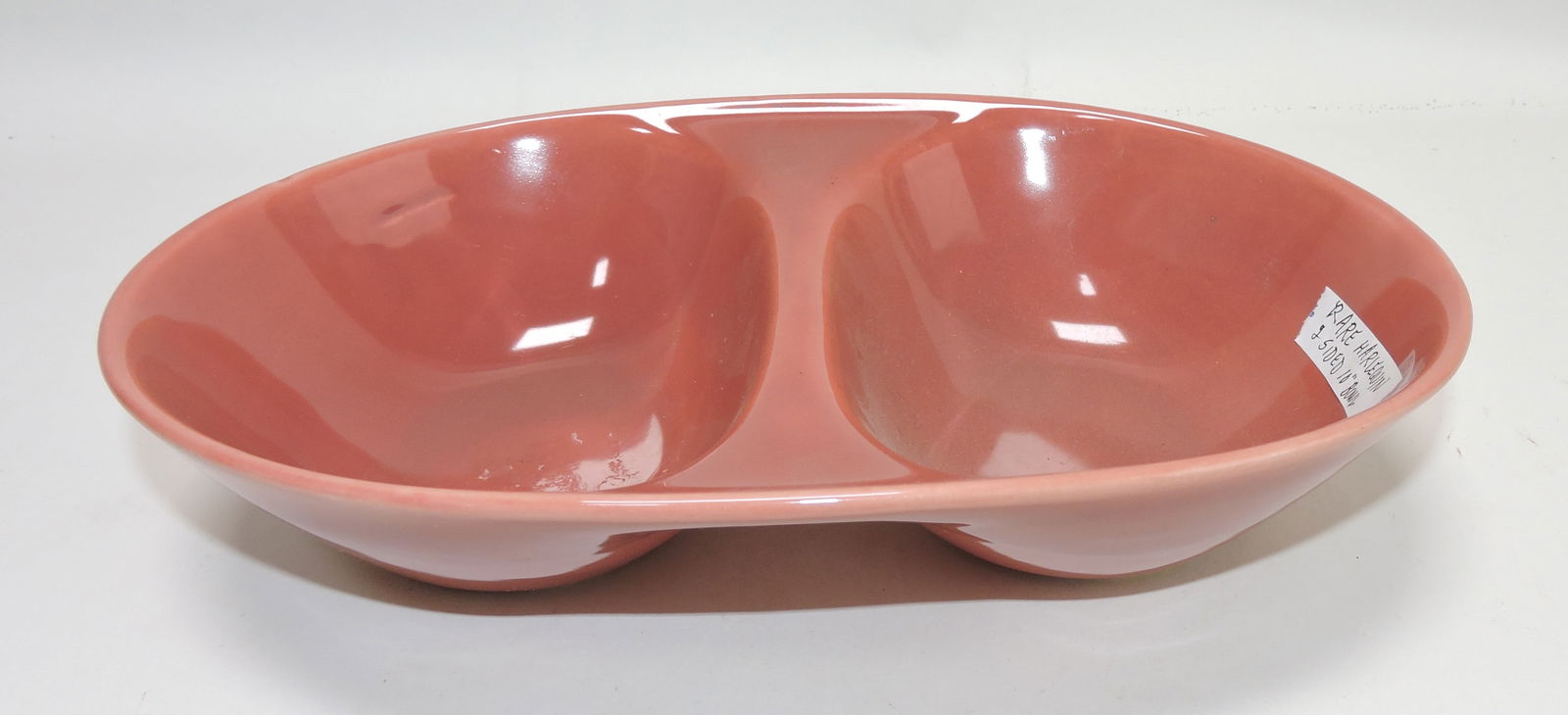Rare Harlequin divided bowl, rose (1 of 1)