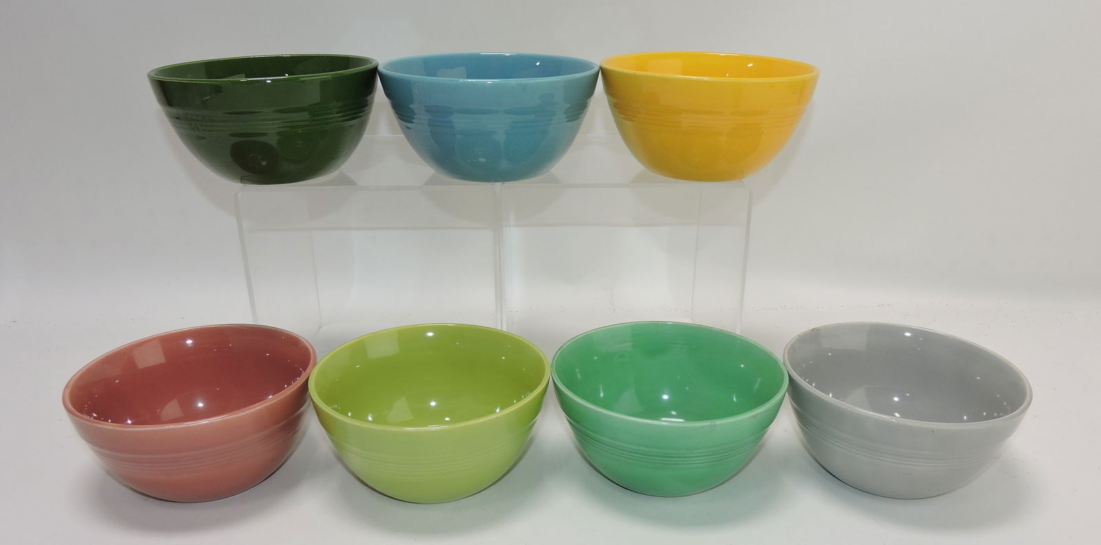 Harlequin 36s bowl group, 7 mixed - (1 of 1)
