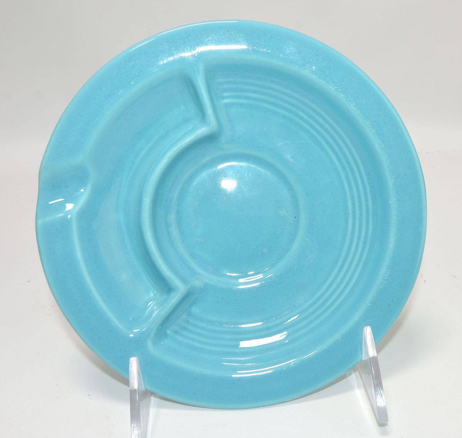 Harlequin saucer ashtray, turquoise, (1 of 2)