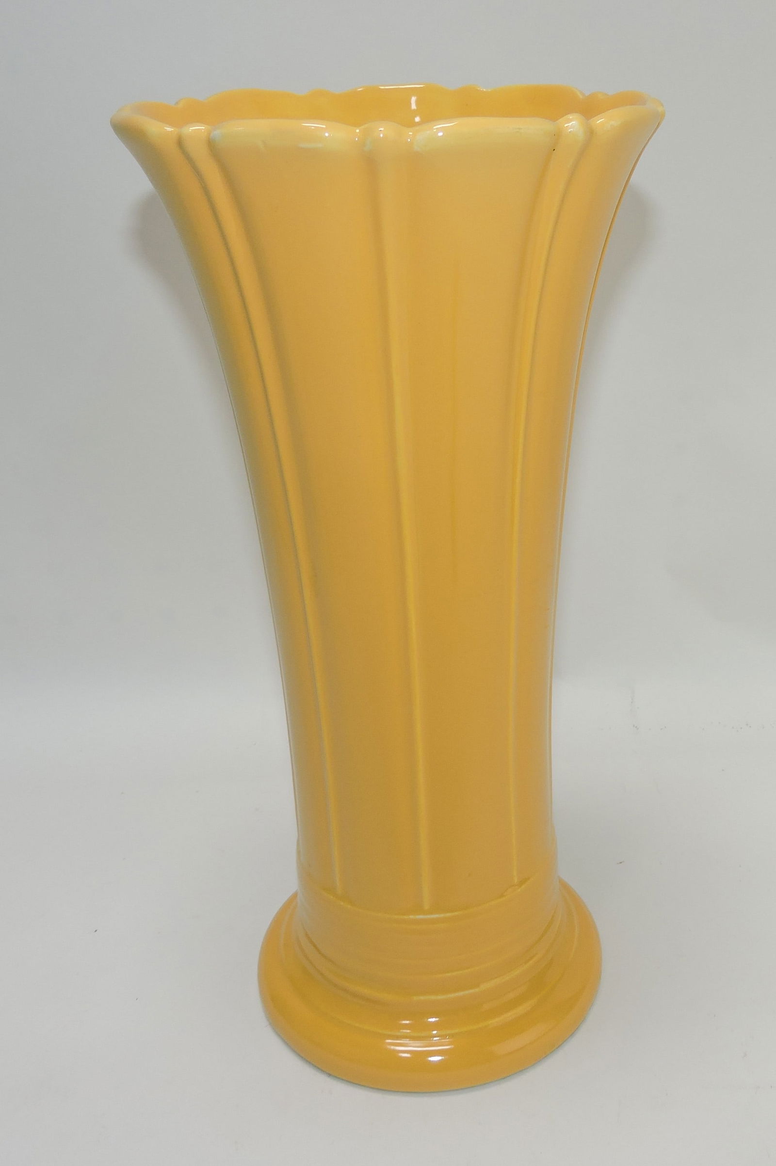 Fiesta 12" flower vase, yellow, hairline (1 of 1)