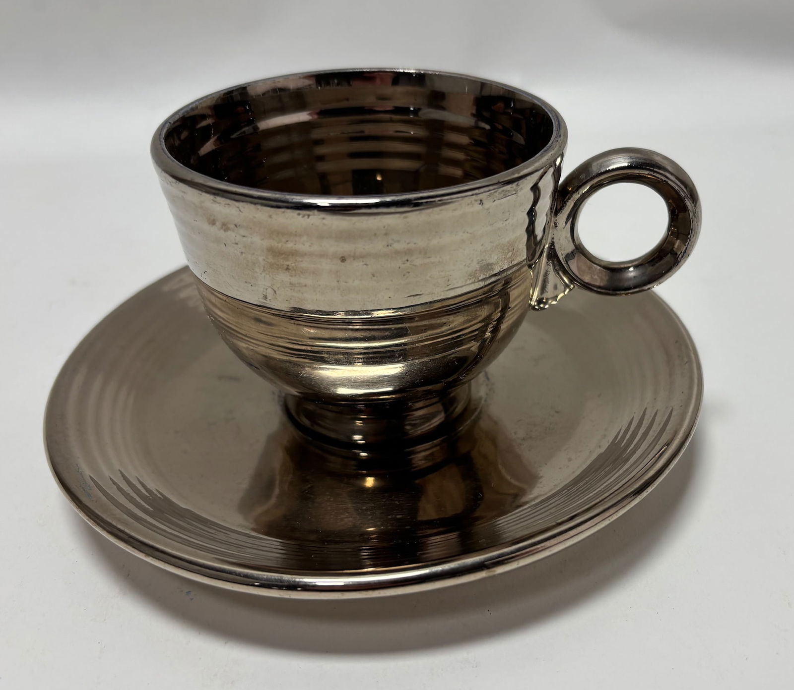 RARE RARE RARE Fiesta silver luster: cup & saucer