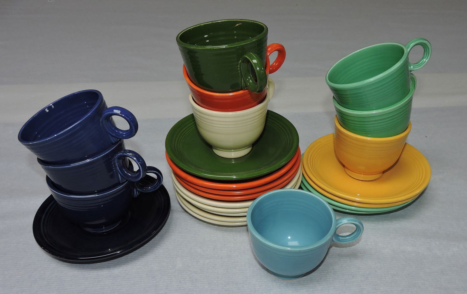 Fiesta lot of 10 cups & 14 saucers, (1 of 1)