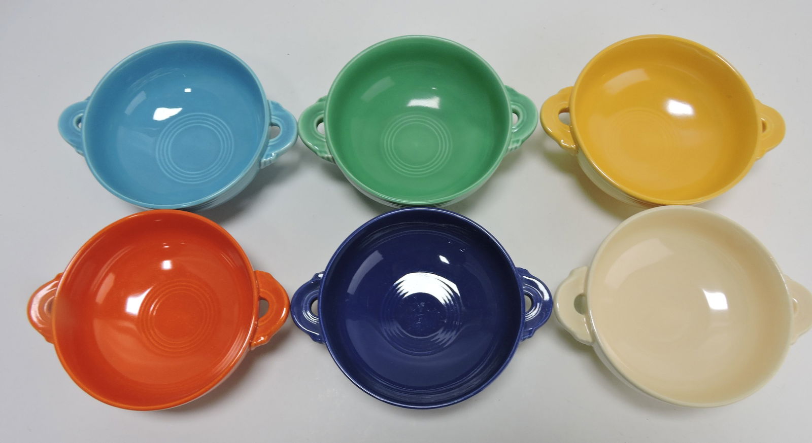 Fiesta cream soup group, all 6 original: colors