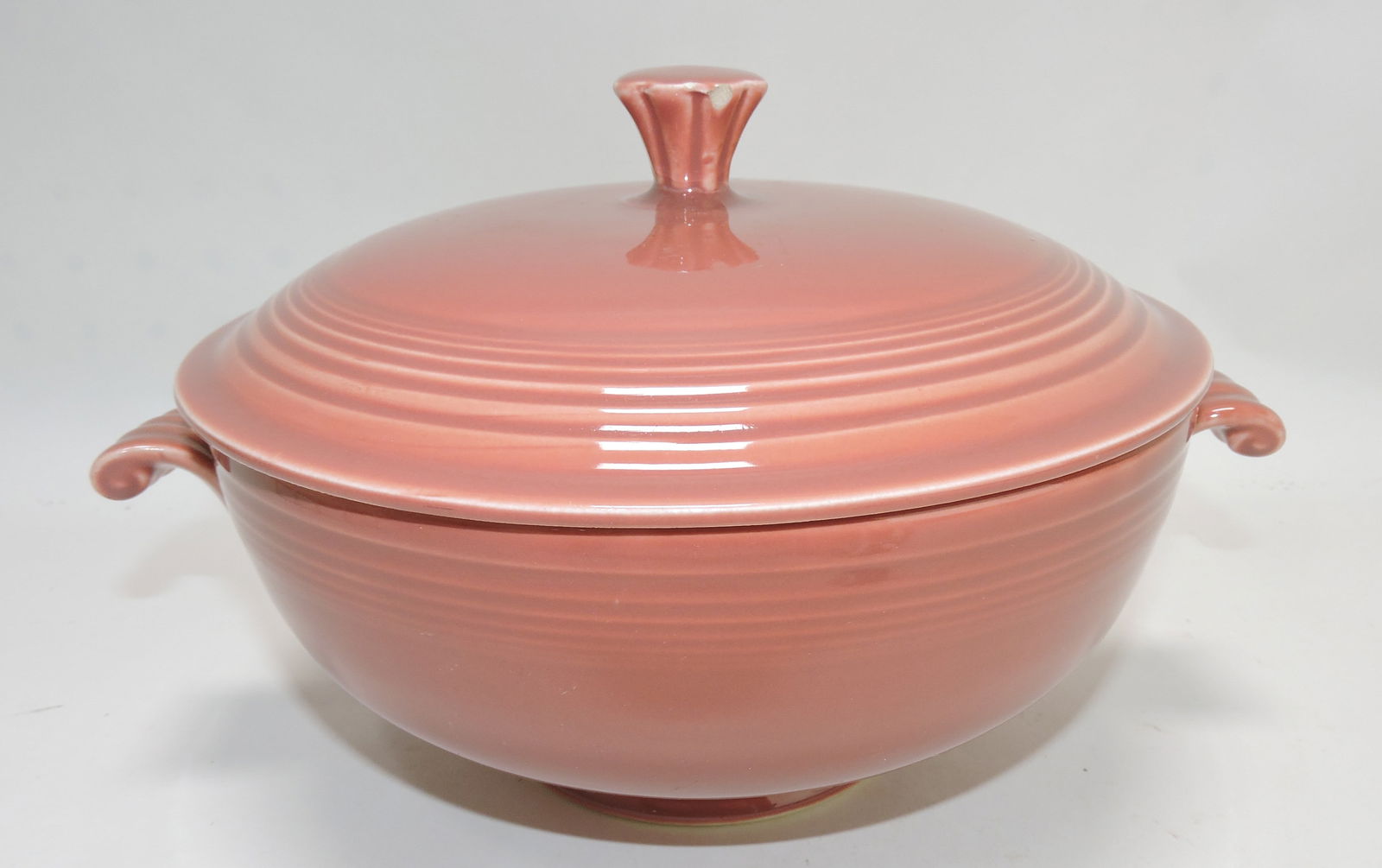 Fiesta casserole, rose, chip to finial (1 of 1)