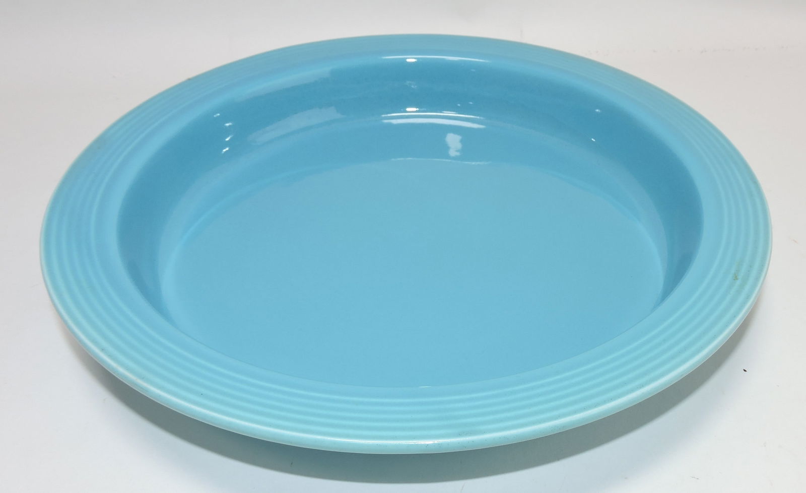 Fiesta relish tray base, turquoise, signed (1 of 1)