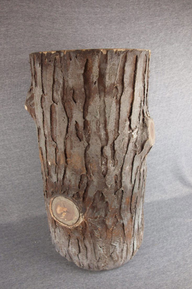 Sewer tile tree trunk umbrella stand, 23"