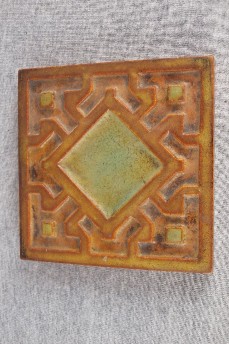 Rookwood geometric art pottery 6" tile : Rookwood geometric art pottery 6" tile