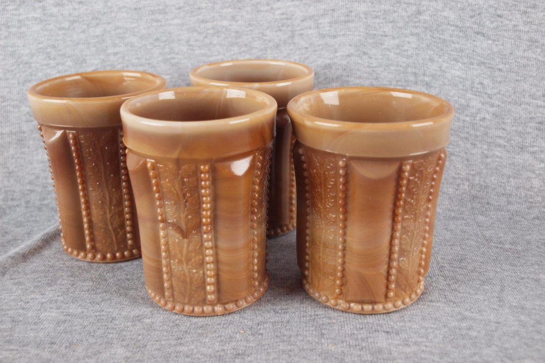 St. Clair chocolate glass set of 4 Holly tumblers: St. Clair chocolate glass set of 4 Holly tumblers