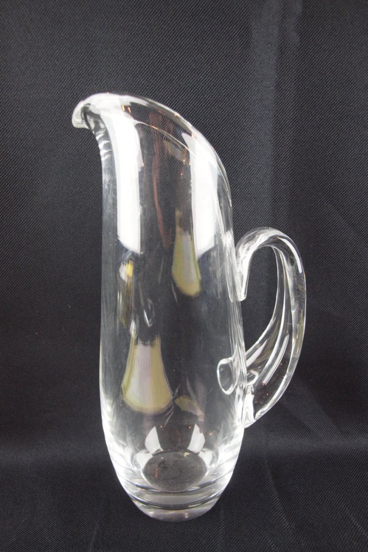 Steuben crystal art glass martini pitcher, 10" 