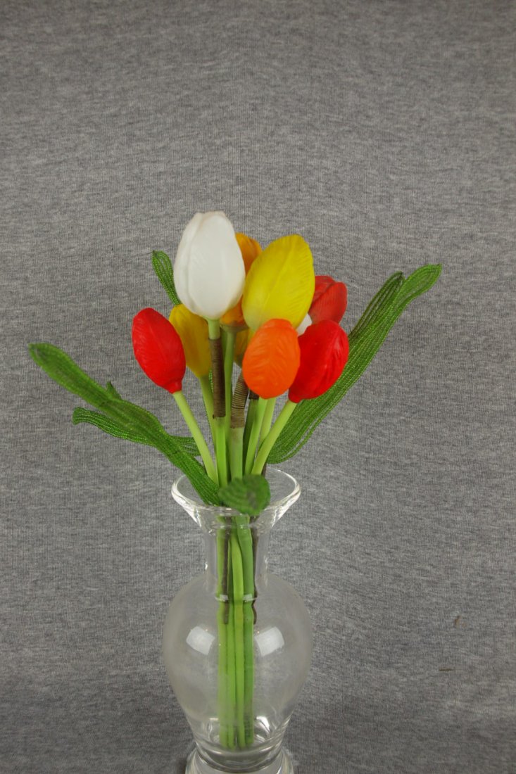 German 1920's rare lot of Bimini glass tulips to