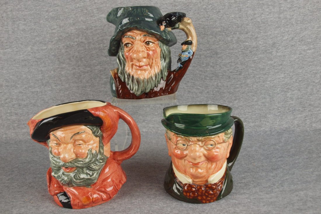 Royal Doulton lot of 3 toby jugs - Rip Van Winkle D6