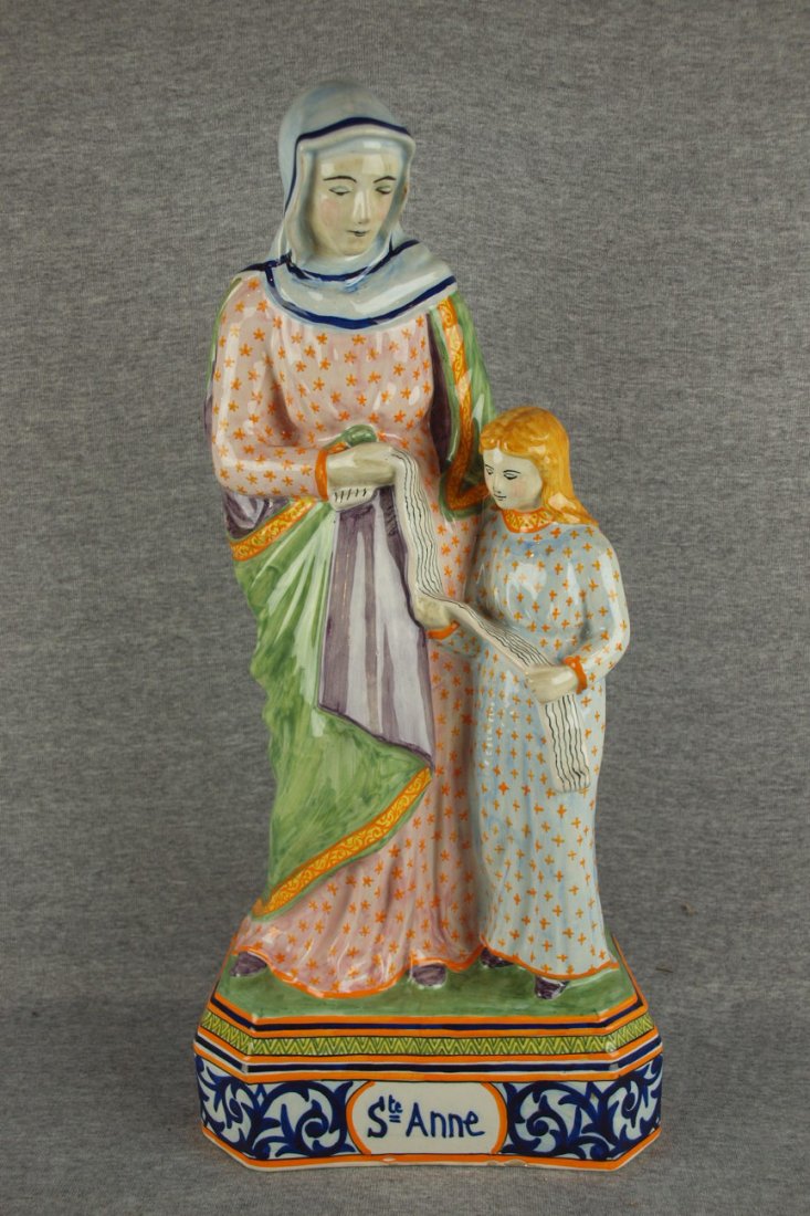Henriot Quimper St. Anne with girl figure, 20", rare
