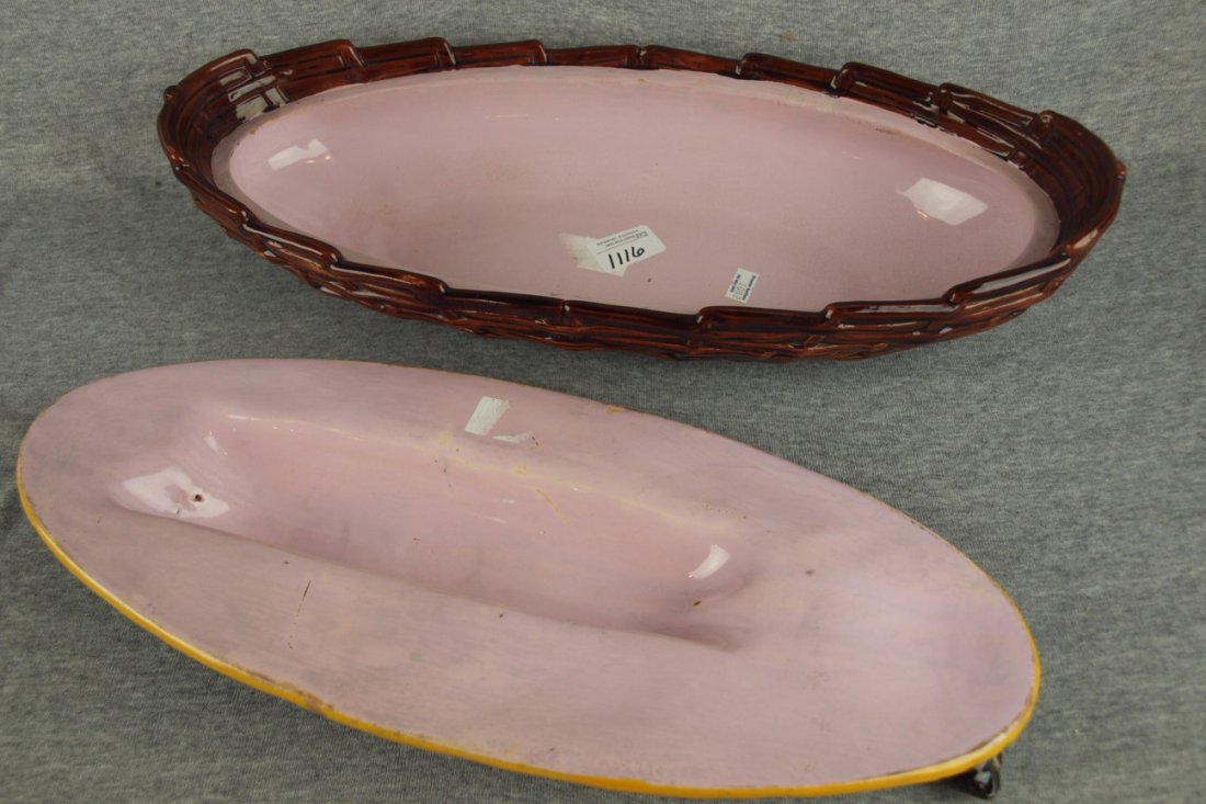 George Jones majolica salmon fish tureen with a larg - 3
