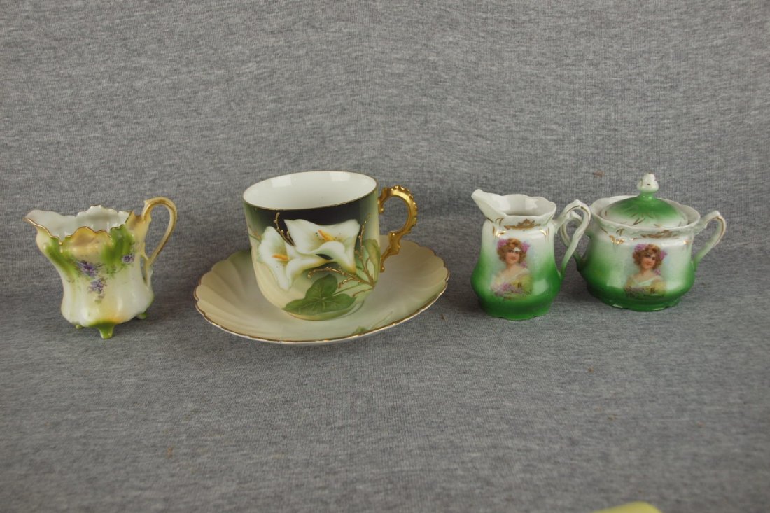 Porcelain group - RS German floral creamer, R.S. Pru