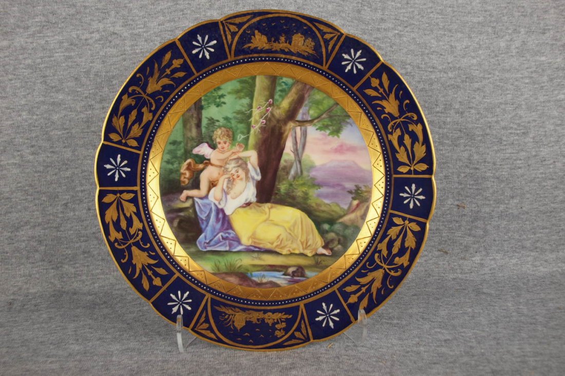 Austrian beehive hand painted porcelain portrait pla