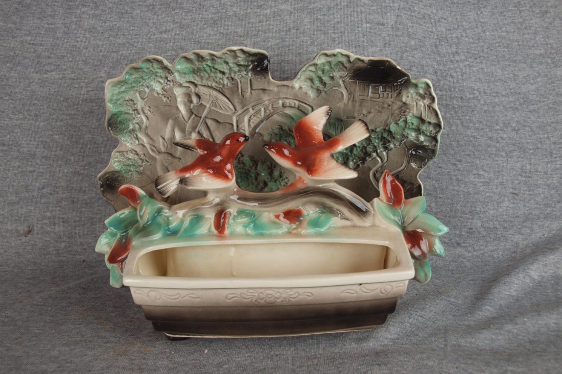 1950's Modern Retro TV lamp of pair of birds on bran