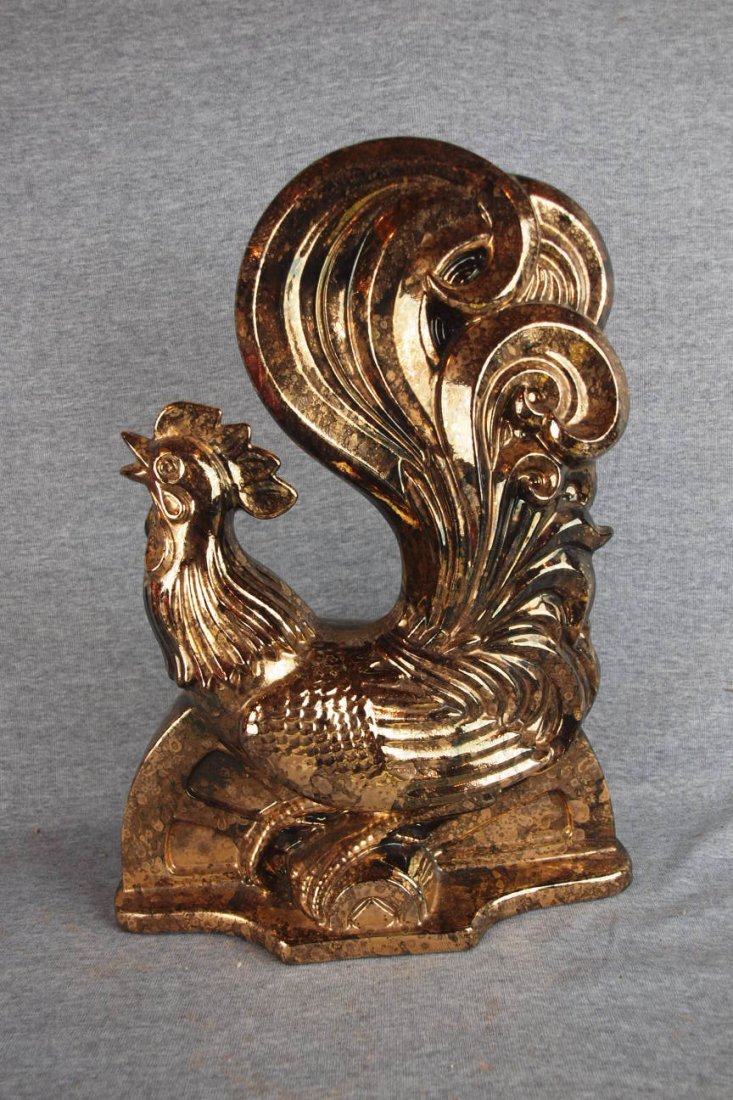 1950's Modern Retro TV lamp of Rooster with copper f