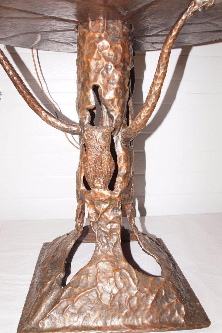 Charles Eaton (attributed) rare hammered copper floo - 3