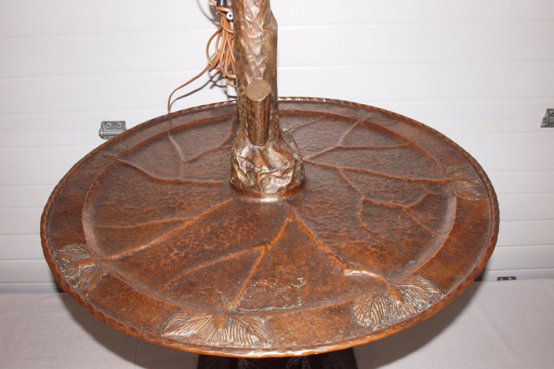 Charles Eaton (attributed) rare hammered copper floo - 4