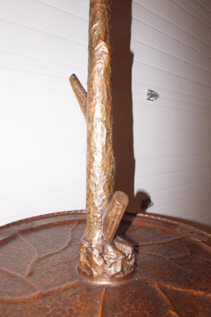 Charles Eaton (attributed) rare hammered copper floo - 5