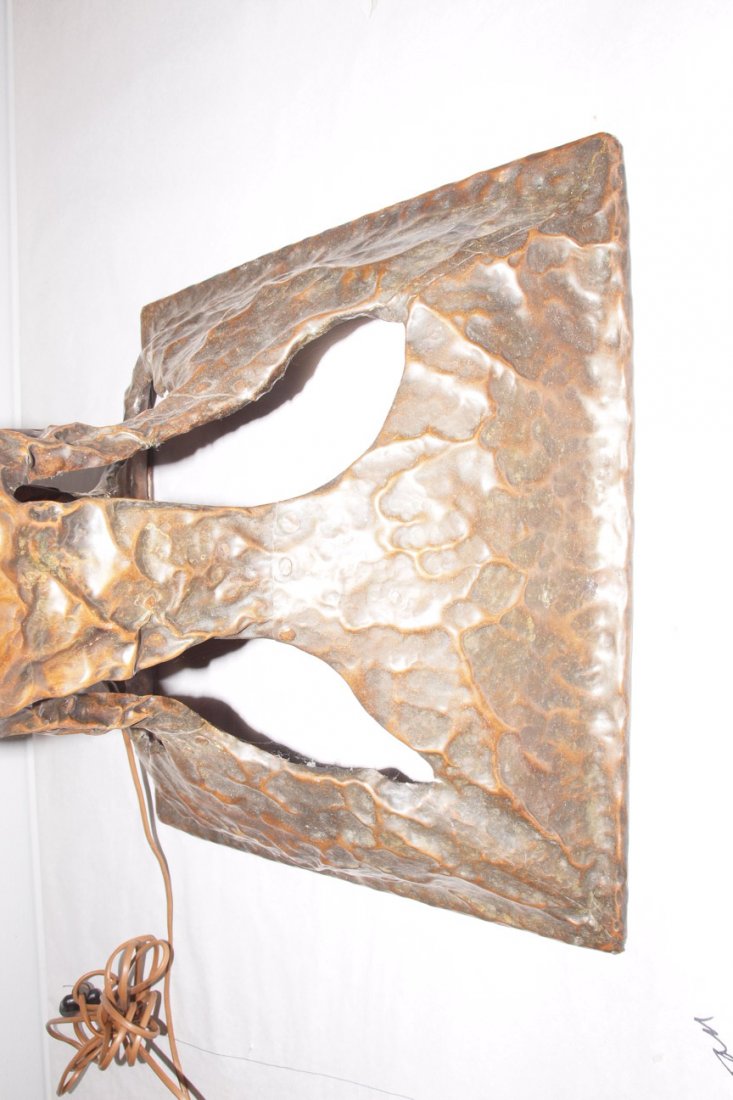 Charles Eaton (attributed) rare hammered copper floo - 6