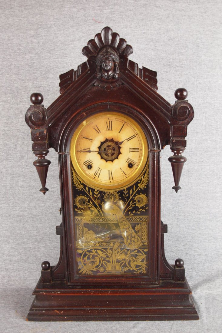 Ansonia walnut kitchen clock