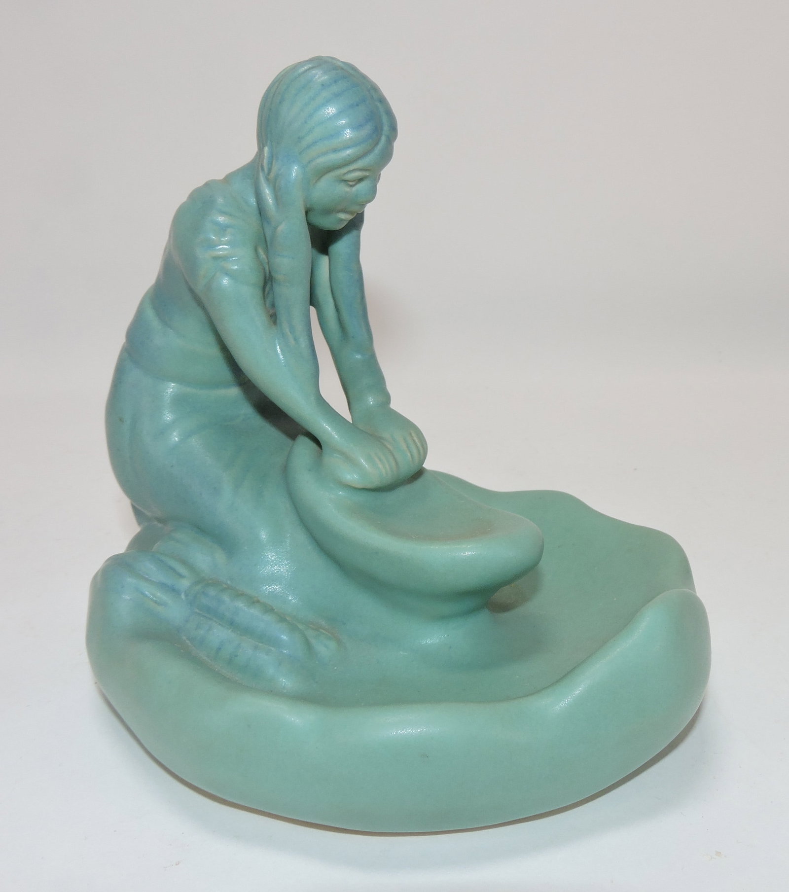 Van Briggle Indian girl grinding corn, (1 of 1)