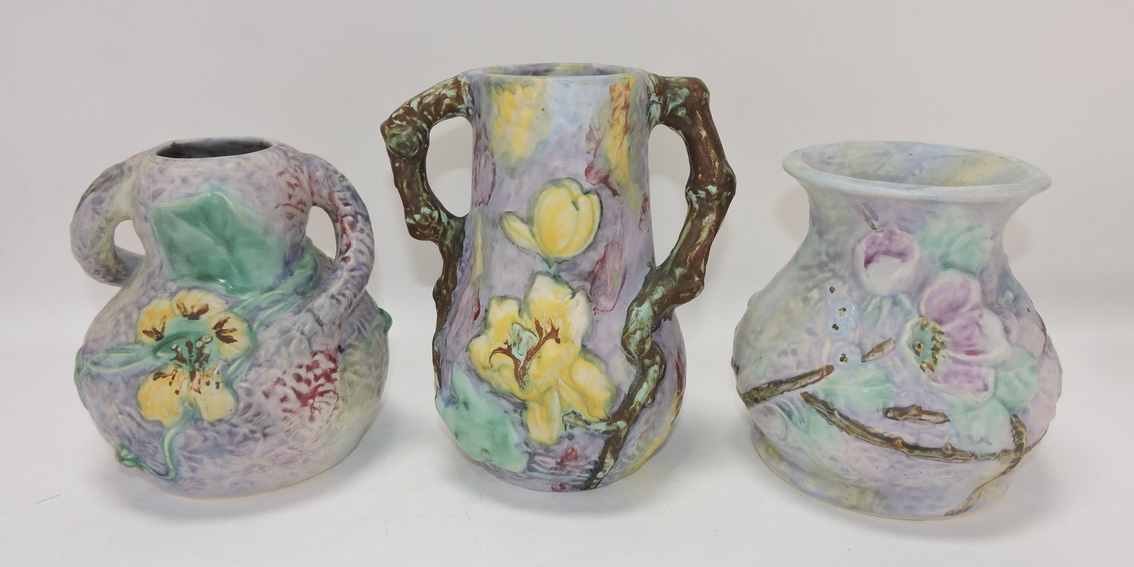 Weller Silvertone lot of 3 vases, (1 of 1)