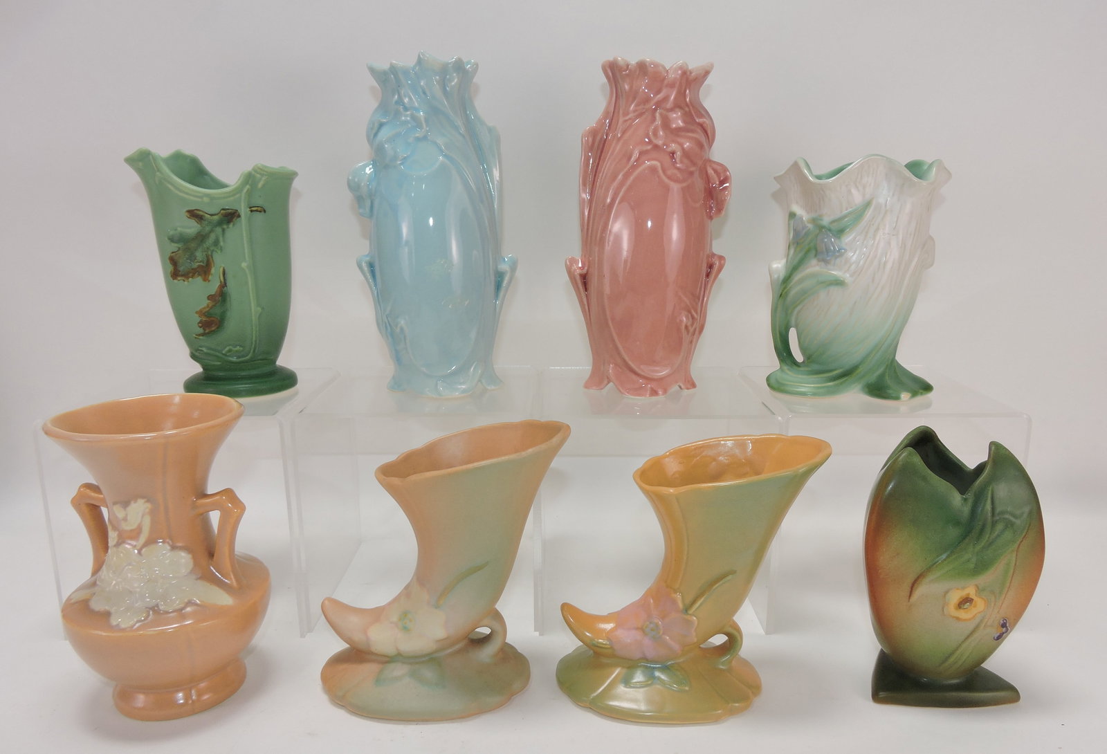Weller lot of 8 vases, 6" to 8 1/2" (1 of 1)