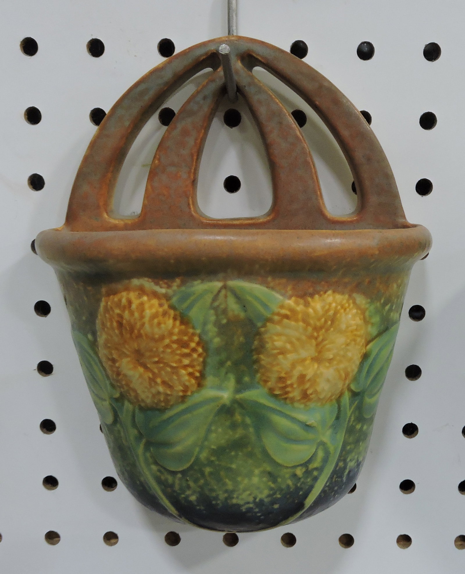 Roseville Sunflower wall pocket, 7" (1 of 1)