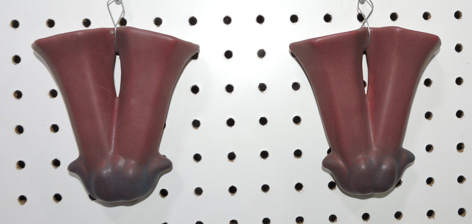 Van Briggle pair of wall pockets, 5": .