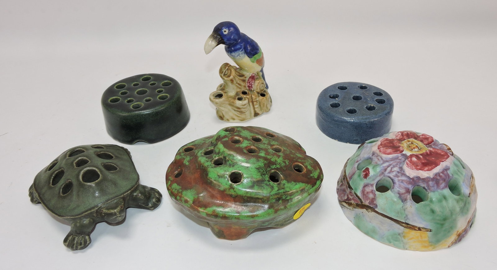 Lot of 6 assorted flower frogs: (1 of 1)