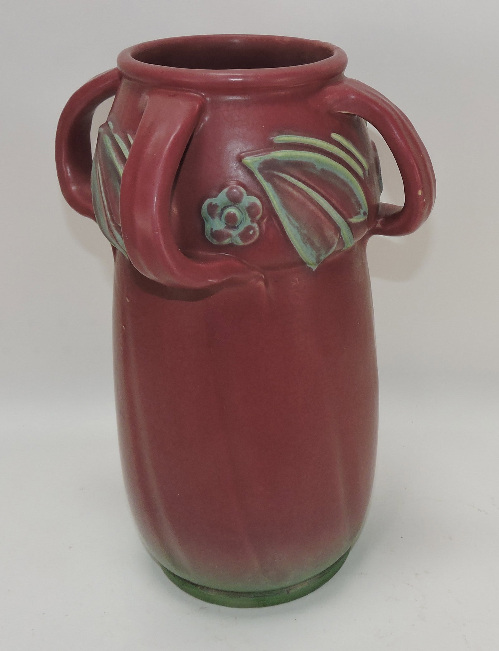 Weller Tu-Tone 13" four handled vase: .
