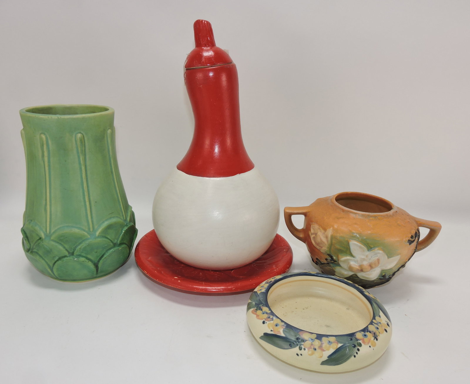 Weller and Roseville lot of 4 pieces, (1 of 1)