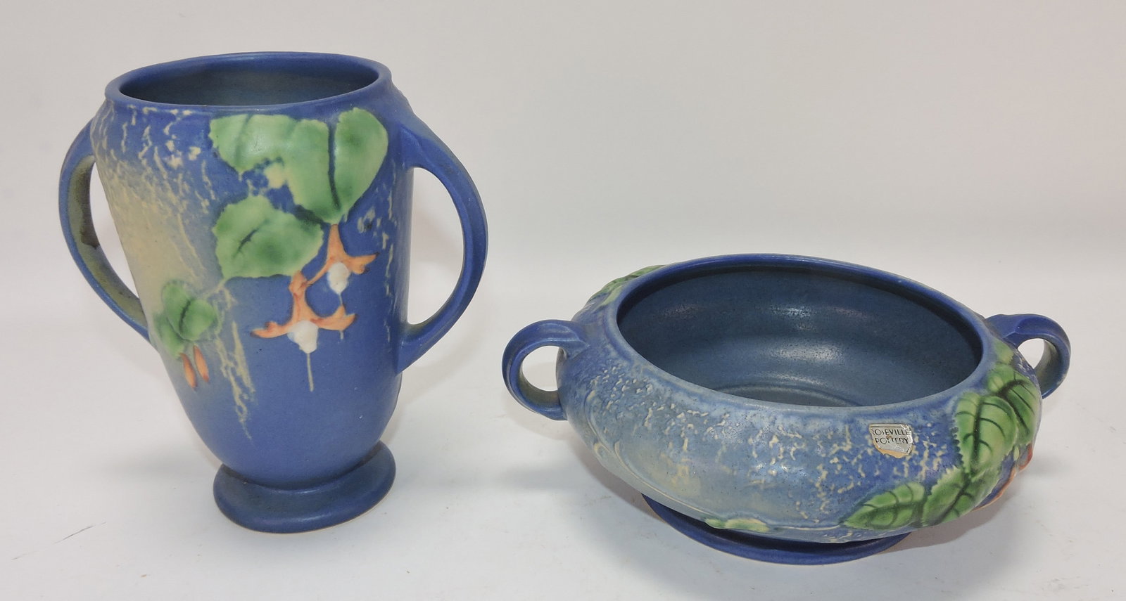 Roseville blue Fuchsia vase 893-6", (1 of 1)