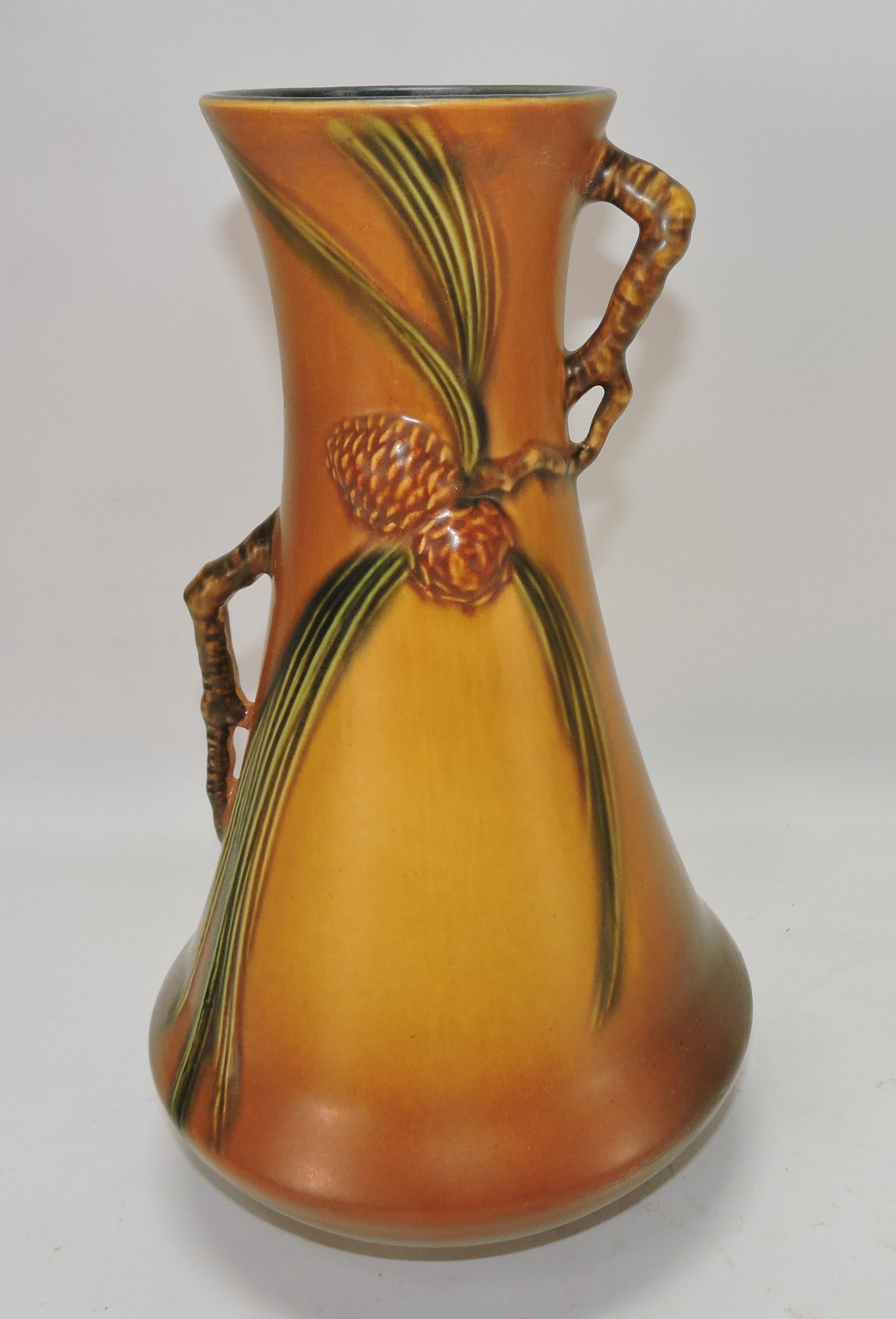 Roseville brown Pinecone vase 712-12", (1 of 1)