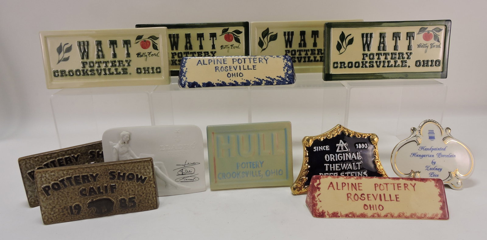 Pottery and porcelain lot of 12 shelf (1 of 1)