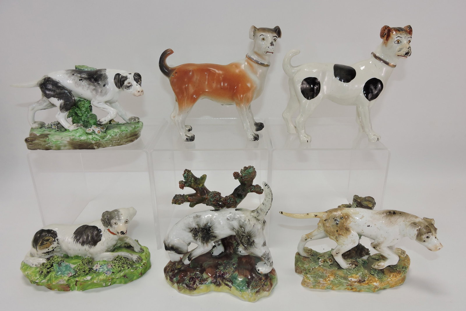 Staffordshire lot of 6 dog figures, (1 of 1)