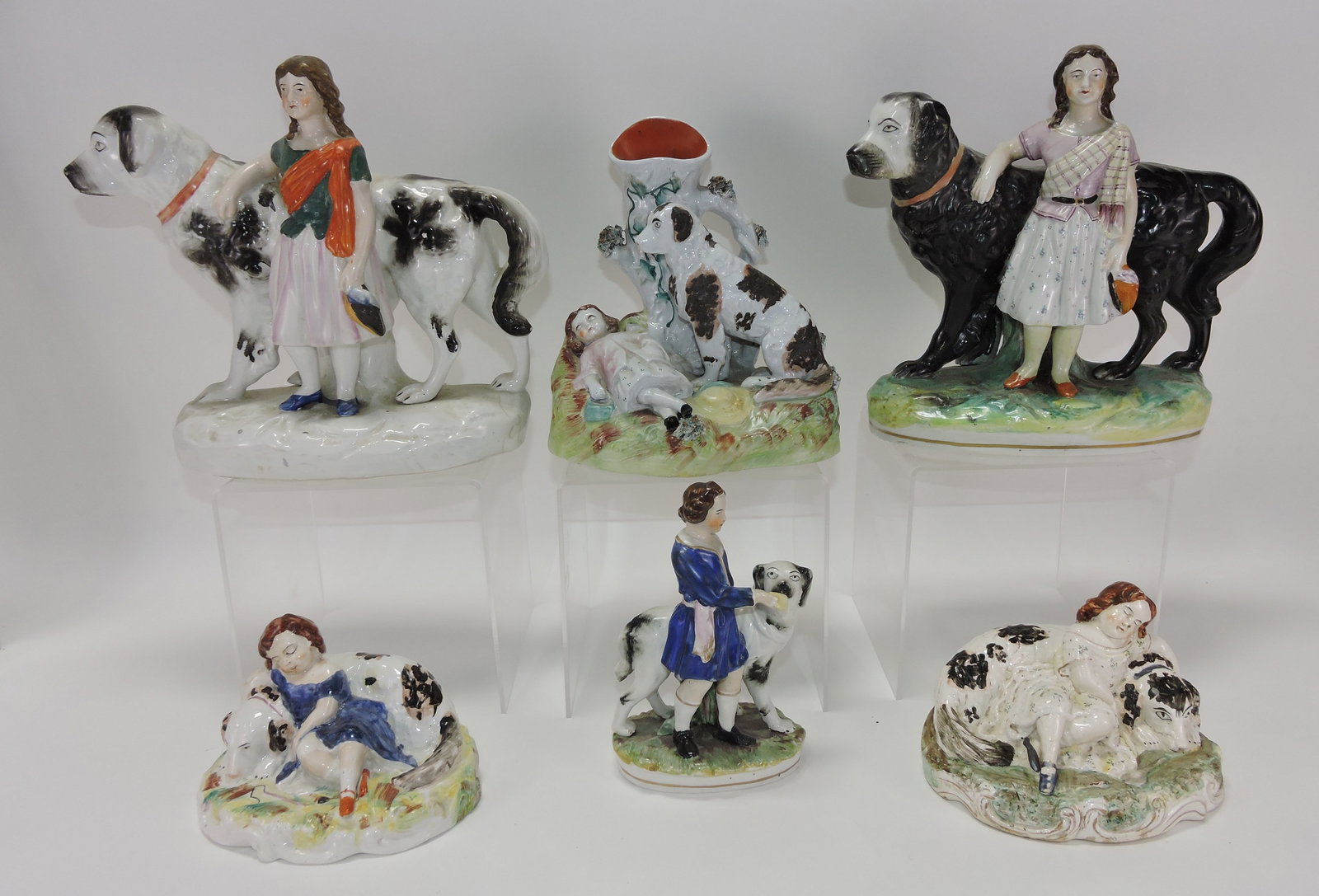 Staffordshire lot of 6 dog figures (1 of 1)