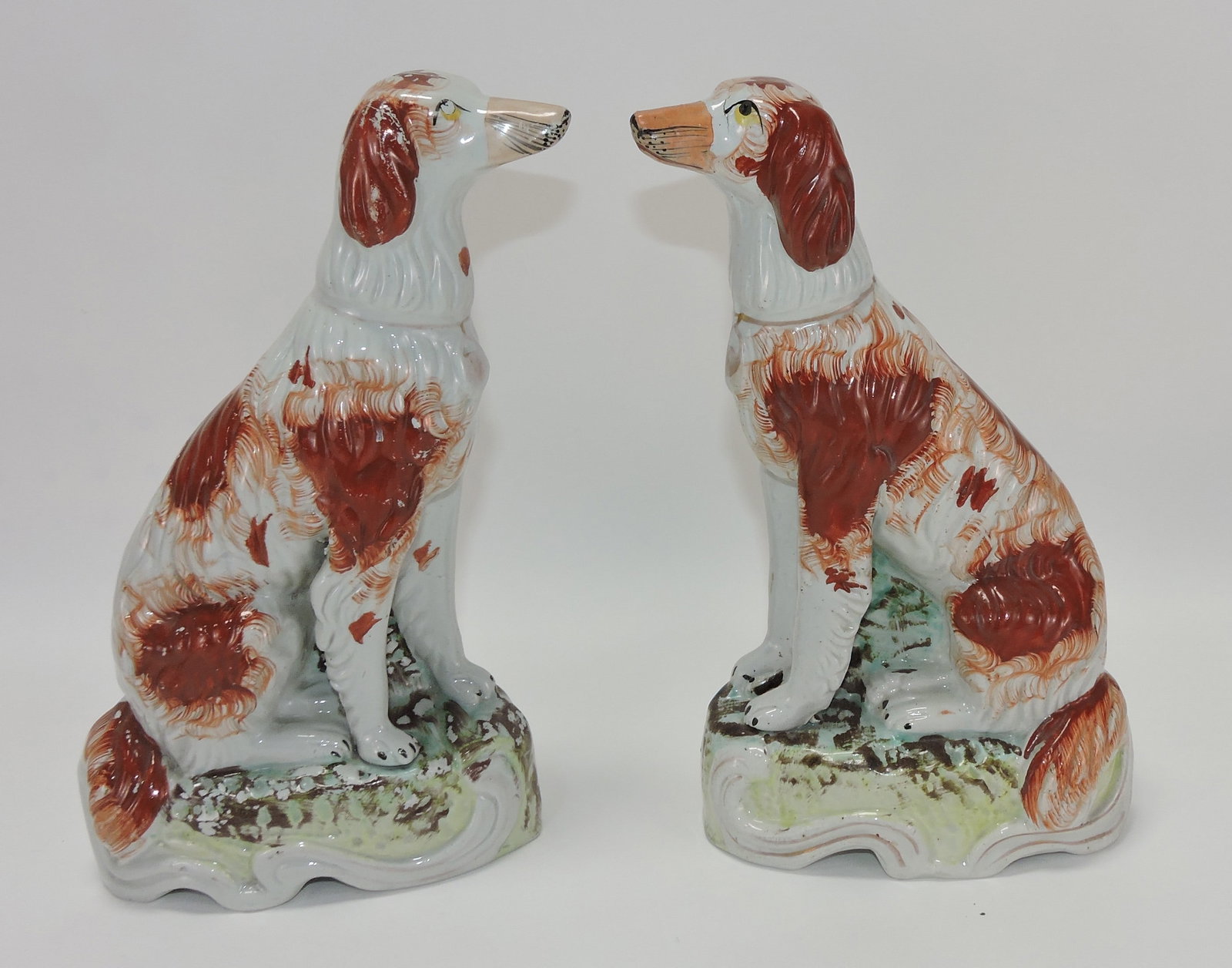 Staffordshire pair of russet dogs, 11": .