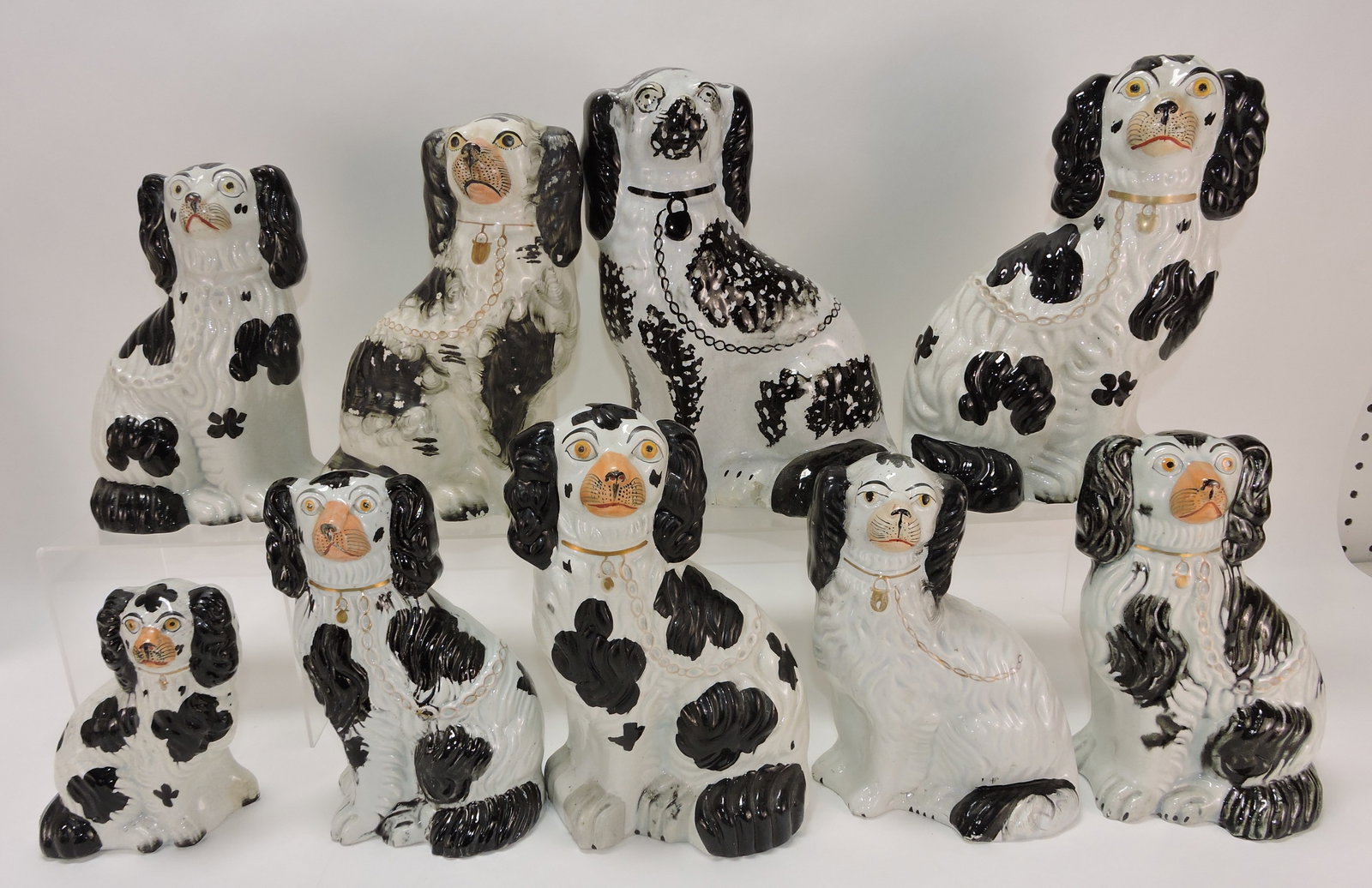 Staffordshire lot of 9 black and white (1 of 1)