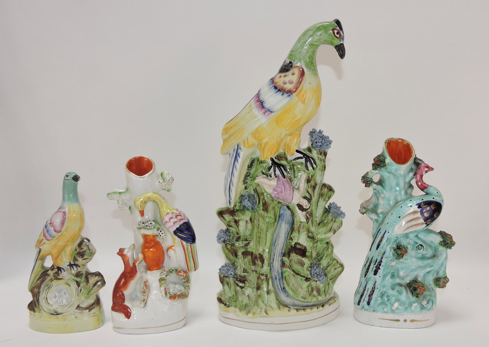 Staffordshire lot of 4 exotic bird figures, (1 of 1)
