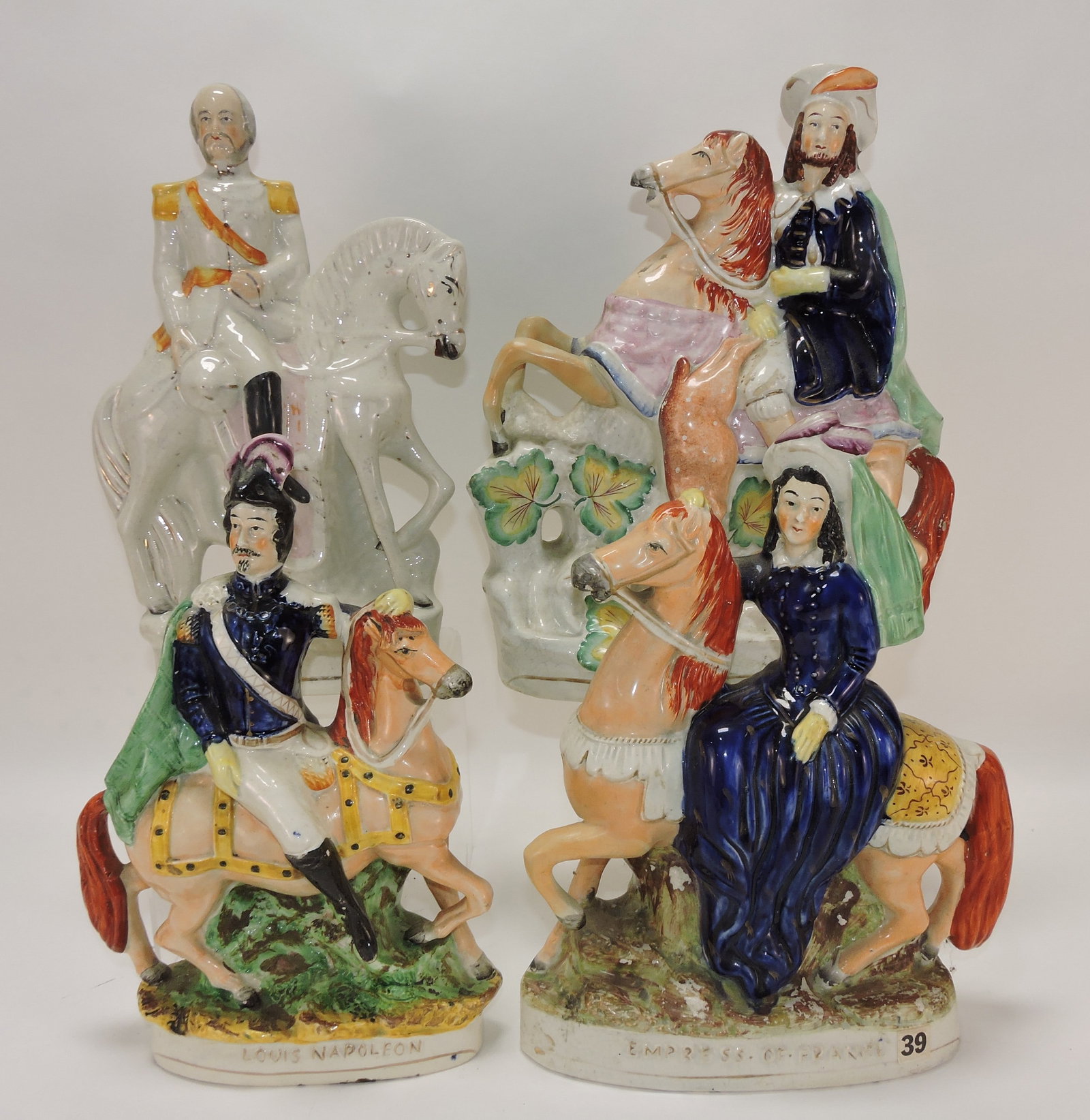 Staffordshire lot of 4 equestrian figures, (1 of 1)