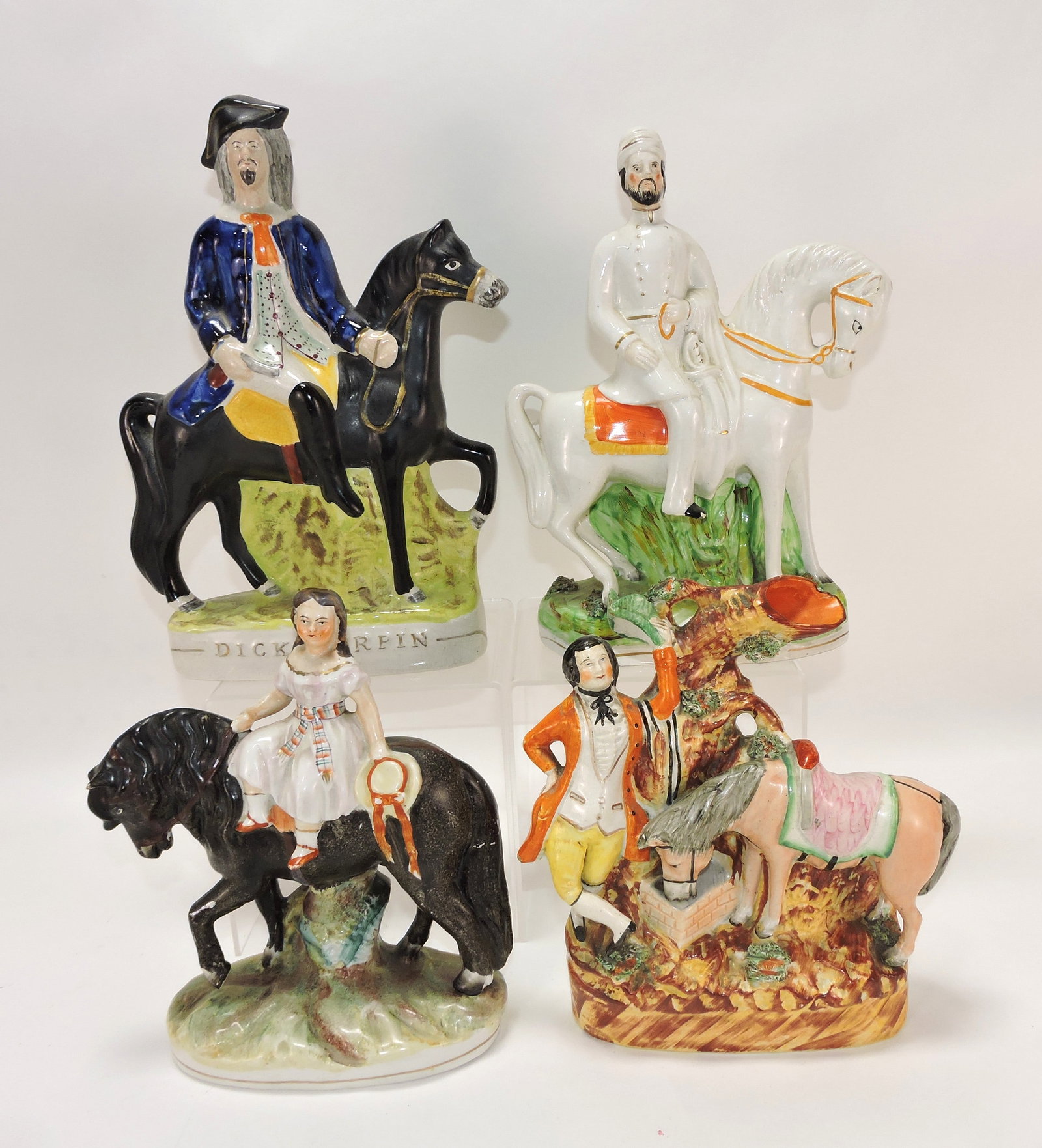Staffordshire lot of 4 equestrian figures, (1 of 1)