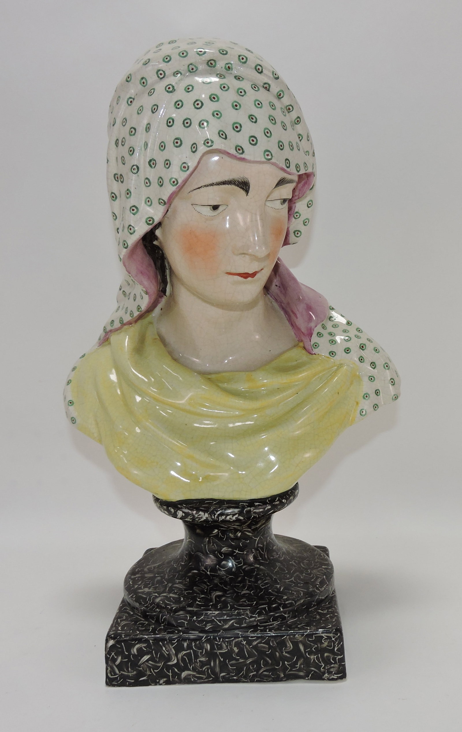 Staffordshire bust of a lady, 16": .