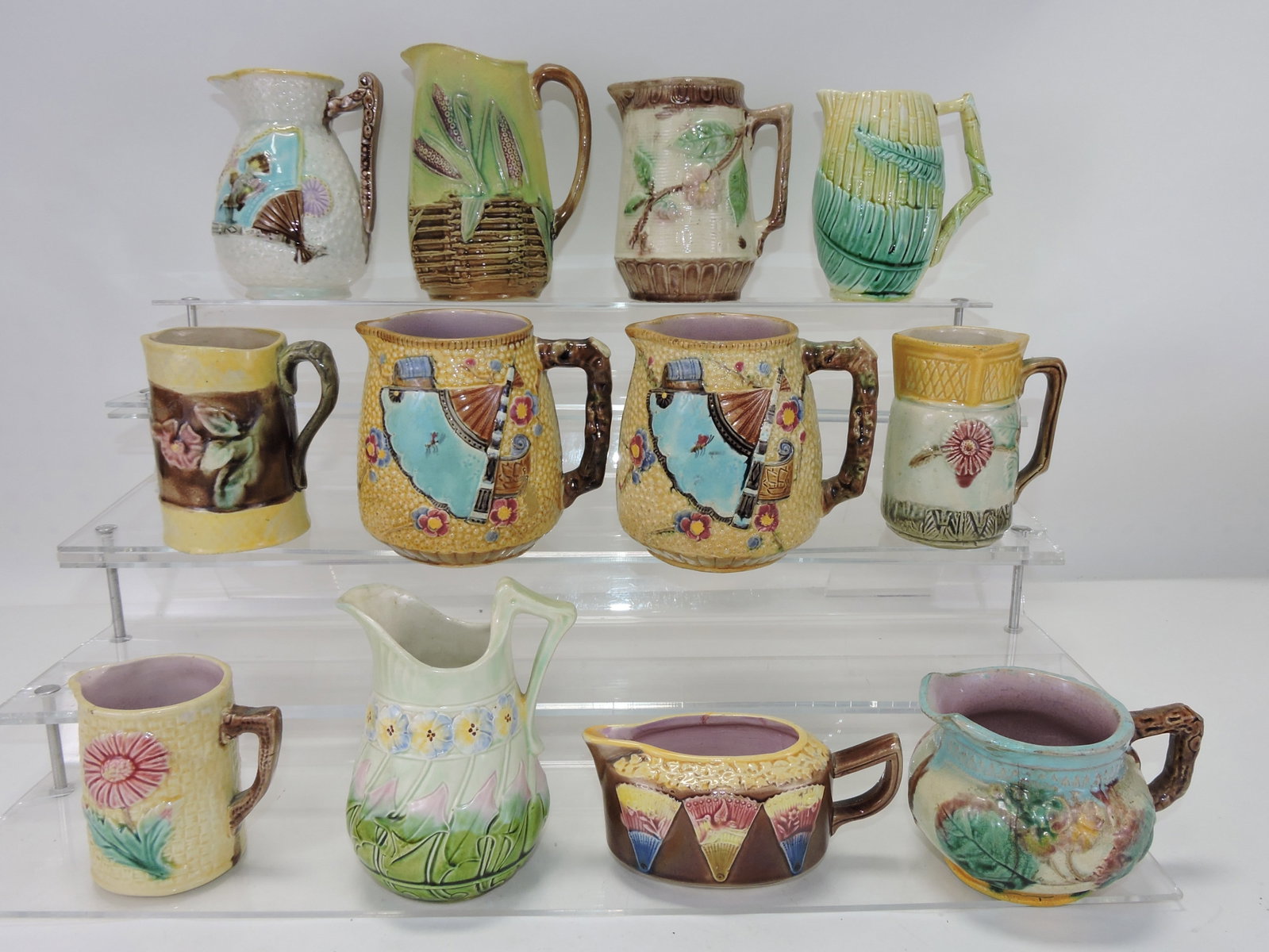 Majolica lot of 12 creams/pitchers, (1 of 1)