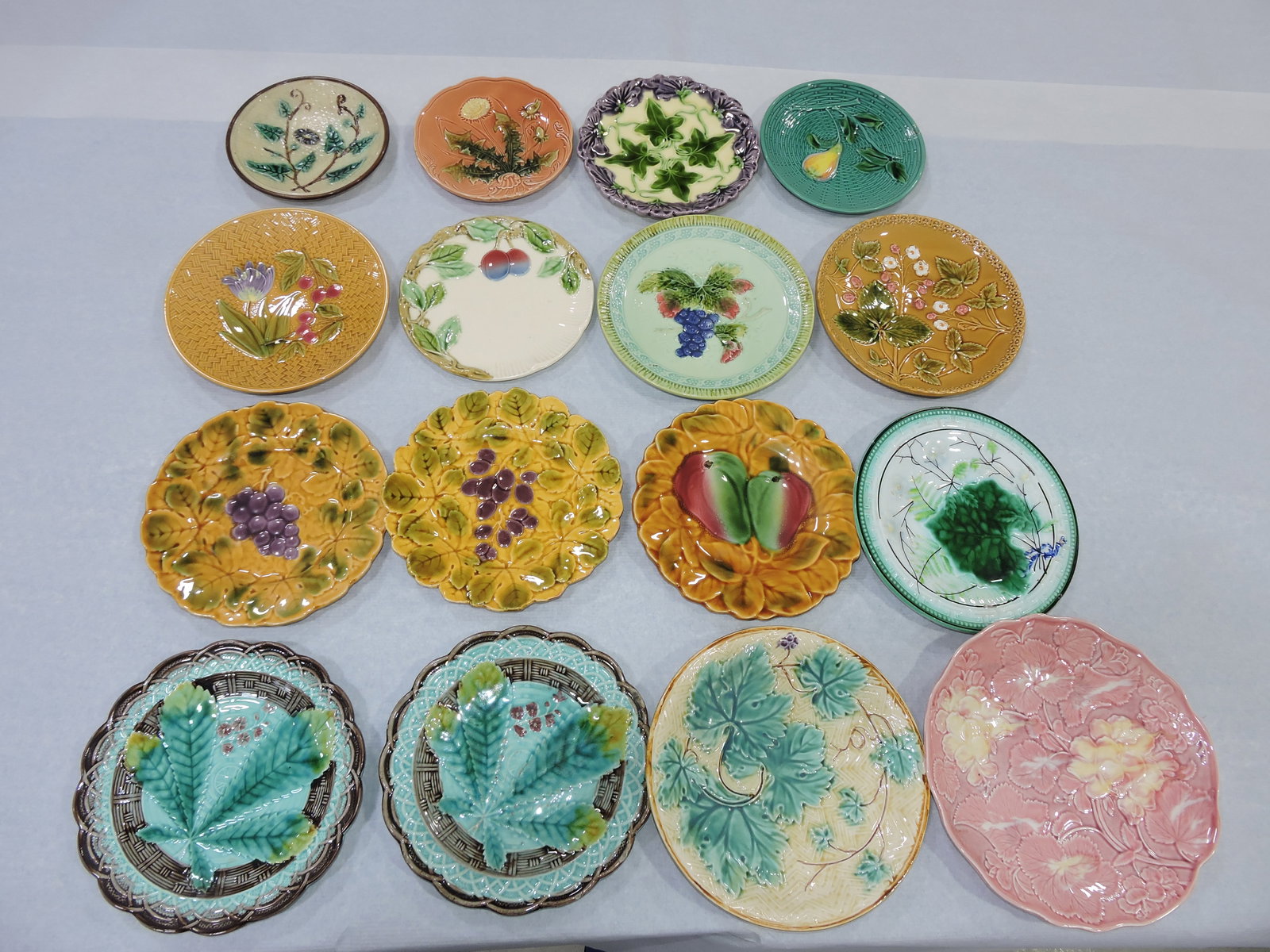 Continental majolica lot of 16 plates, (1 of 1)