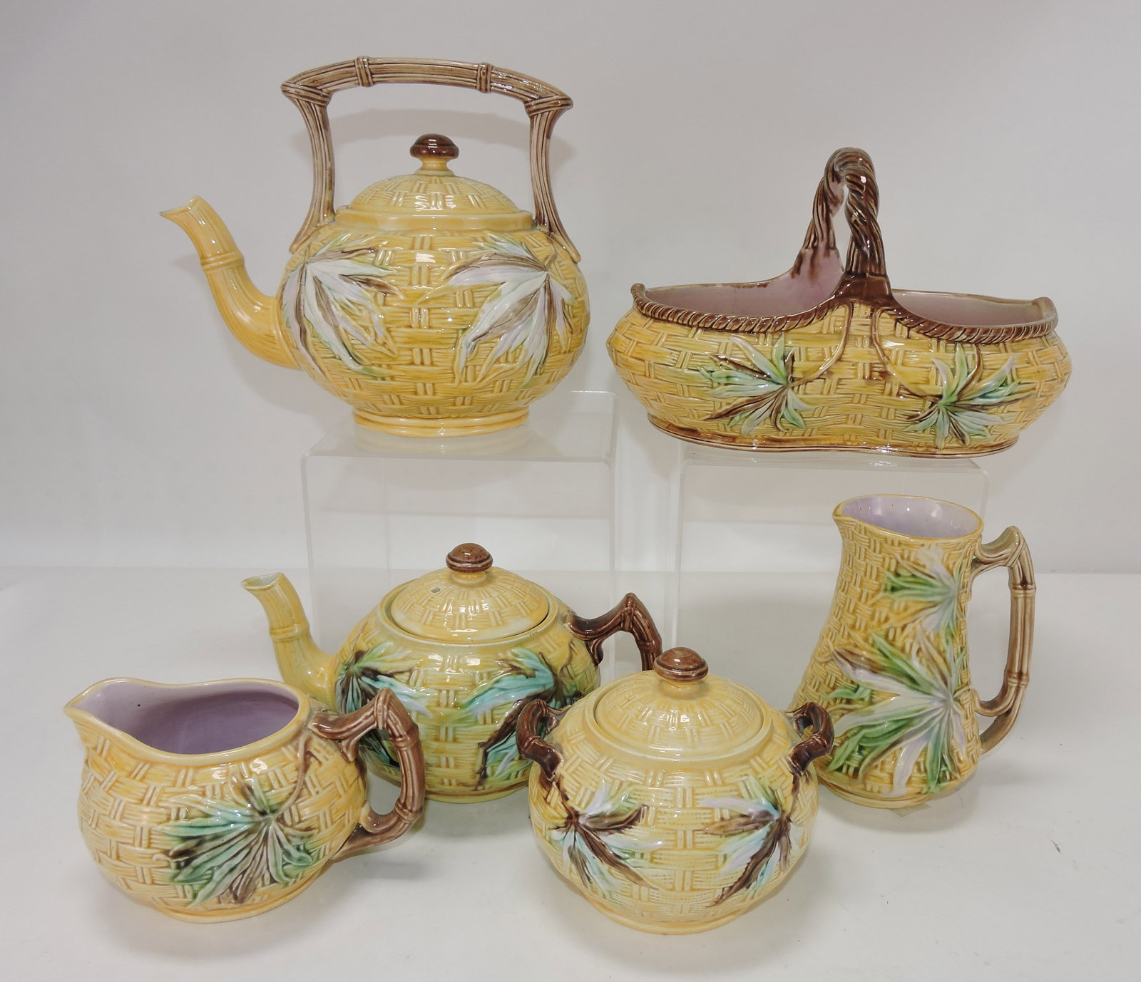 Banks & Thorley majolica bamboo and (1 of 1)